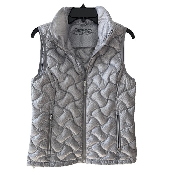 Gerry'S Jackets & Blazers - Women's Gerry Packable‎ Goose Down Puffer Vest Small Gray Silver Zip-Up Pockets